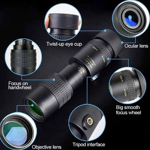 4K 10-300 × 30 مم تلسكوب أحادي - تكبير تليفوتوغرافي ، مقاوم للماء ، ترايبود ، مقطع لمشاهدة الطيور والمغامرات في الهواء الطلق in Saudi Arabia