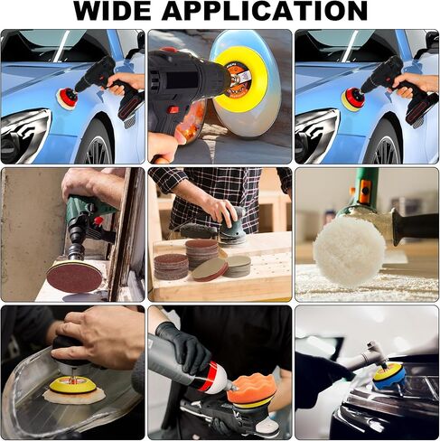 Maxdot 178 PCS Car Santing Kit مرفقات تلميع الحفر ملحقات زاوية أقراص طاحونة الرغوة وسادة التلميع 3 بوصة من وسادات الدعم المحول الرملي للسيارة راتنجات المعادن الزجاجية الخشبية الإبوكسي ، حصى القرص 40-10000 in Saudi Arabia