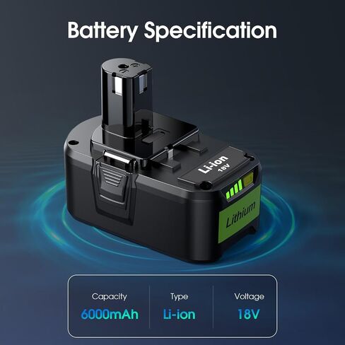 UTRBATT【USB-C Charging Replacement for Ryobi 18V Battery with USB-C Input/Output Port 65W, Compatible with 18 Volt ONE+ P103 P104 P105 P107 P109 P190 P191 P122 for Ryobi 18v Lithium Battery 2Pack in Saudi Arabia