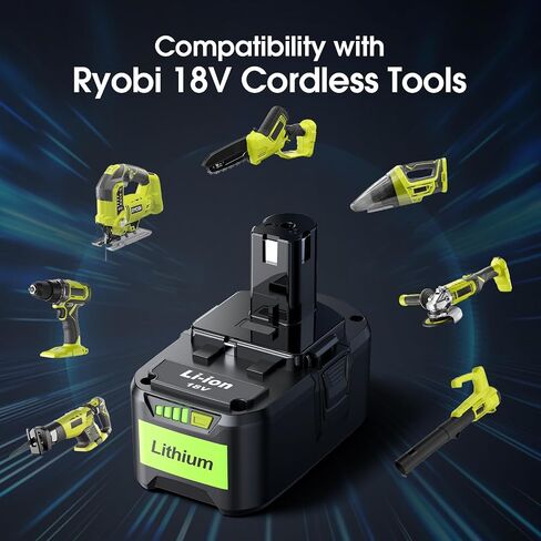 UTRBATT【USB-C Charging Replacement for Ryobi 18V Battery with USB-C Input/Output Port 65W, Compatible with 18 Volt ONE+ P103 P104 P105 P107 P109 P190 P191 P122 for Ryobi 18v Lithium Battery 2Pack in Saudi Arabia