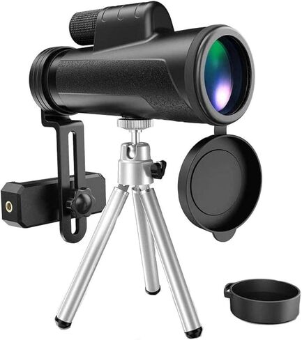 12x50 Monocular Telescope - IPX7 Waterproof, Prism Lens, Smartphone Adapter, Tripod for Bird Watching & Outdoor Activities in Saudi Arabia