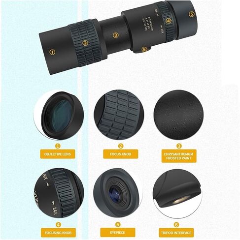 8-24 × 30 من تلسكوب أحادي الصلبة المحترفين عالية الدقة - تلسكوب مضغوط مع منشور وترايبود لمشاهدة الطيور في الهواء الطلق in Saudi Arabia