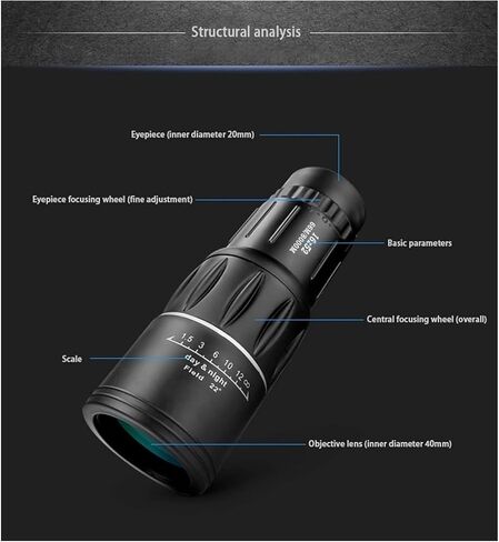16x52 High Power Monocular Telescope for Adults - Multilayer Green Film Optics for Hiking and Bird Watching in Saudi Arabia