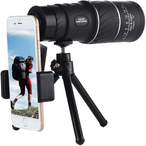 تلسكوب أحادي الطاقة 16 × 52 - مناظير محمولة للرياضة الخارجية ، وعرض 8000 متر ، وعدسة بلاستيكية ، وتصميم مضغوط in Saudi Arabia