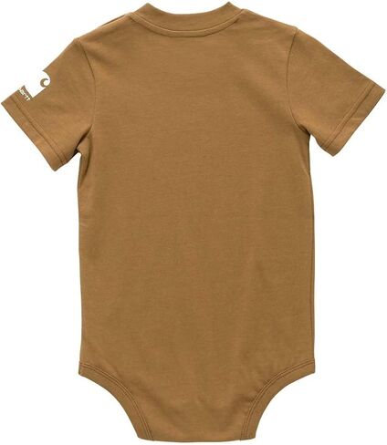 Carhartt Infant حديثي الولادة 6635 بذلة "صعبة" قصيرة الأكمام - براون ، أولاد الأطفال 9 أشهر (9 أمتار) in Saudi Arabia