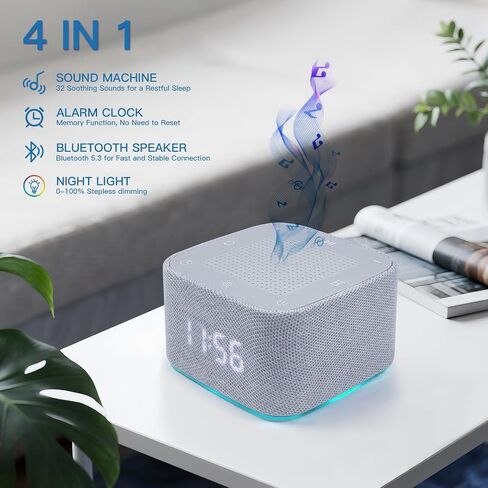 آلة صوت الضوضاء البيضاء للنوم ， آلة إنذار آلة الصوت ， أضواء ليلية تحكم في تطبيق Bluetooth in Kuwait