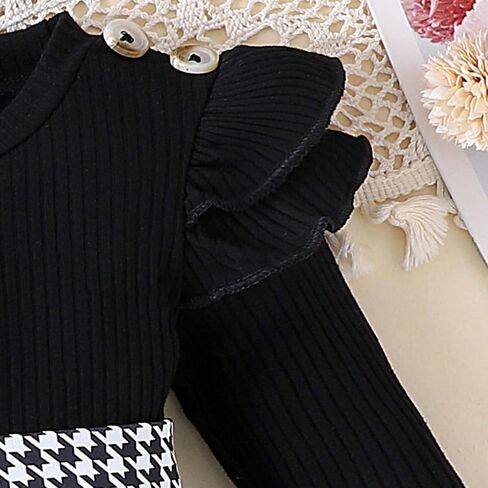 Giraropa Baby Girl Fall Winter Clothes Long Sleeve Romper Dress + Socks + Headband Newborn Infant Cute Casual Outfits in Saudi Arabia