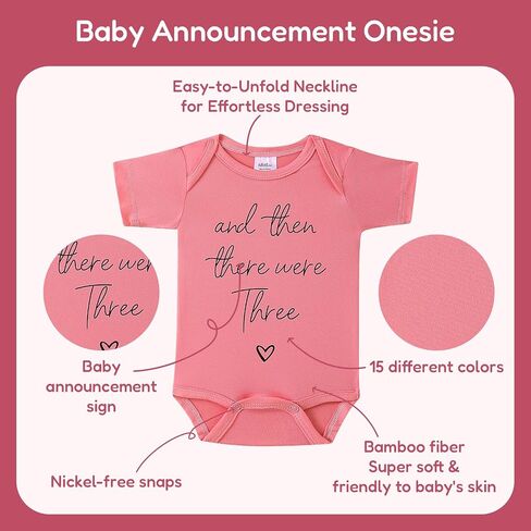 And Then There Were Three Funny Pregnancy Announcement Infant Baby Onesie, Baby Announcements Ideas for Family in Saudi Arabia