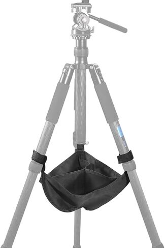 Tripod Stone Bag, Heavy Duty Weighted Sand Bags with 3 Compartments/Hook & Loop Straps, Tripod Sandbag Hammock Stabilizer Fits All Tripods (Black) in Saudi Arabia