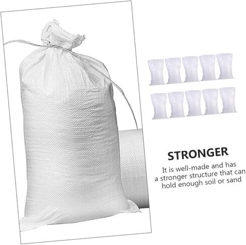 POPETPOP 10Pcs Woven Sandbags for Flood Protection Durable Empty Sandbags for Flood Use Strong Reusable Design for Roadblocks and Water Diversion in Saudi Arabia