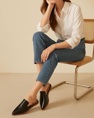 Maypie Flat Mules for Women 2025 Pointed Toe Slip On Mule Shoes Comfortable Loafer Slides in Saudi Arabia