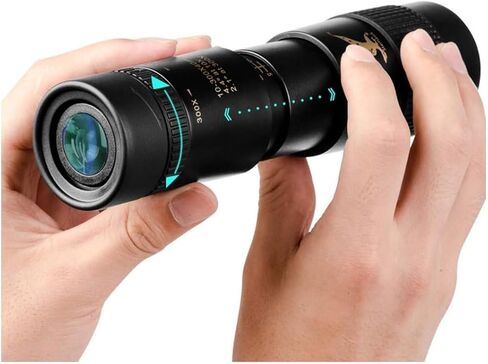 10-300X Zoom HD Monocular Telescope - All Metal, Universal Telephoto Lens for Outdoor Use with Smartphone Holder and Tripod in Saudi Arabia