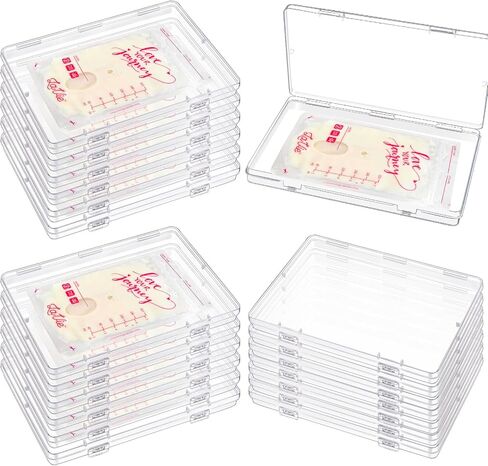 8 Pack Clear Clear Freeze Flat Breastmilk Storage Organizer, Space Saving | Reusable Breast Milk Bag Flattener Breastmilk Organizer Freezer Tray for Breastmilk Bag Containers, 7.48 x 5.11 x 0.67 in in Saudi Arabia