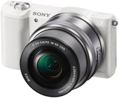 Sony Alpha a5100 Mirrorless Camera with 16-50mm Power Zoom Lens | 24.3MP APS-C Sensor, Fast Hybrid Autofocus (White) + Filter Kit + 64GB Card + NPF-W50 Battery + Card Reader + More in Saudi Arabia