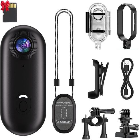 4K Thumb Mini Action Camera - كاميرا مدونة مضادة للماء مع مقطع تثبيت ووي فاي وكاميرا جسم تحت الماء لركوب الدراجات والمشي لمسافات طويلة و POV - كاميرا فيديو مع بطاقة 64 جيجابايت in Saudi Arabia