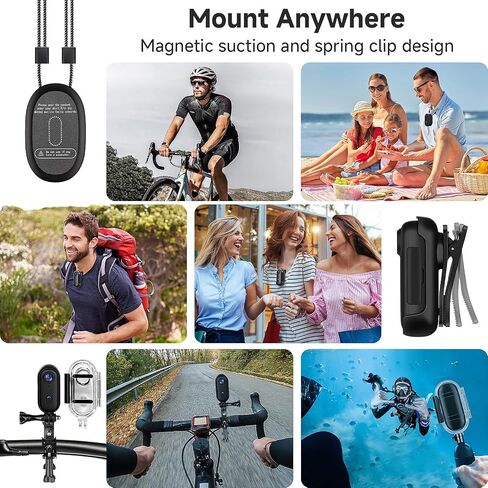 4K Thumb Mini Action Camera - كاميرا مدونة مضادة للماء مع مقطع تثبيت ووي فاي وكاميرا جسم تحت الماء لركوب الدراجات والمشي لمسافات طويلة و POV - كاميرا فيديو مع بطاقة 64 جيجابايت in Saudi Arabia