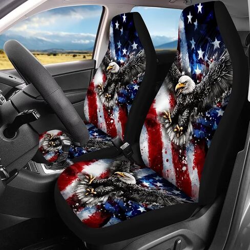 Cool Wolf Car Seat Cover Backrest Seat Protector Full Set of 4pcs Universal Car Interior Decorative for Women Ladies Gifts Fit Most Car,Truck,SUV,Van 4Pack Blue in Kuwait