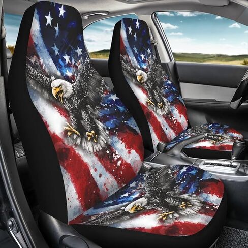 Cool Wolf Car Seat Cover Backrest Seat Protector Full Set of 4pcs Universal Car Interior Decorative for Women Ladies Gifts Fit Most Car,Truck,SUV,Van 4Pack Blue in Kuwait