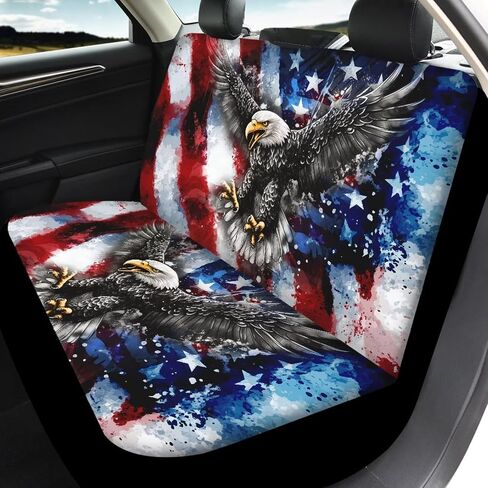 Cool Wolf Car Seat Cover Backrest Seat Protector Full Set of 4pcs Universal Car Interior Decorative for Women Ladies Gifts Fit Most Car,Truck,SUV,Van 4Pack Blue in Kuwait