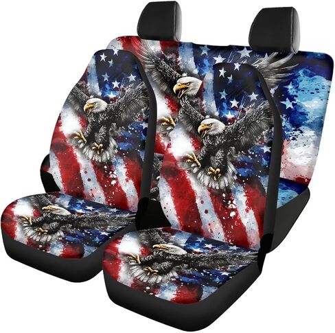 Cool Wolf Car Seat Cover Backrest Seat Protector Full Set of 4pcs Universal Car Interior Decorative for Women Ladies Gifts Fit Most Car,Truck,SUV,Van 4Pack Blue in Kuwait