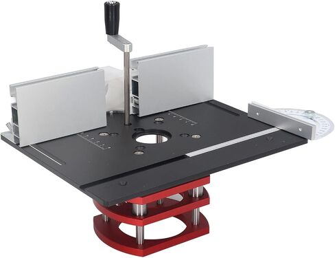 Fydun Router with, Router Table Dw616 Slotting Trimming Chamfering Table Top Black Insert Plate Power Tool Parts & Accessories Plate Lifting Base Woodworking (Black) in Saudi Arabia