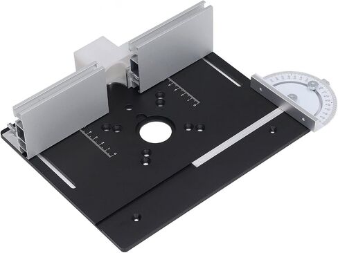 Fydun Router with, Router Table Dw616 Slotting Trimming Chamfering Table Top Black Insert Plate Power Tool Parts & Accessories Plate Lifting Base Woodworking (Black) in Saudi Arabia