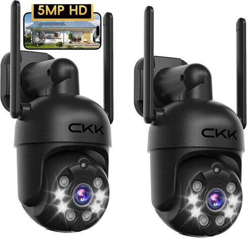 [3k] Security Camera Wireless Outdoor, 5MP PTZ Security Camera, 3k WiFi Camera for Home Security Outside, Human Detection, Two-Way Audio,Color Night Vision, 360° View,C102 in Kuwait