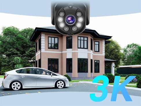 [3k] Security Camera Wireless Outdoor, 5MP PTZ Security Camera, 3k WiFi Camera for Home Security Outside, Human Detection, Two-Way Audio,Color Night Vision, 360° View,C102 in Kuwait