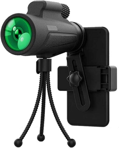 مناظير محمولة عالية الطاقة 10 × 42 مع عدسة بريم BAK4 أحادية اللون مع محول الهواتف الذكية وترايش ترايبود لمشاهدة الطيور الخارجية ، FO in Kuwait