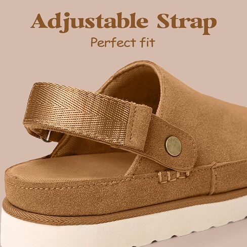 تسد من جلد الغزال المريح للسيدات مع حزام داخلي في الهواء الطلق منصة غولدنستار بغلات Slippers السقوط للنساء in Saudi Arabia