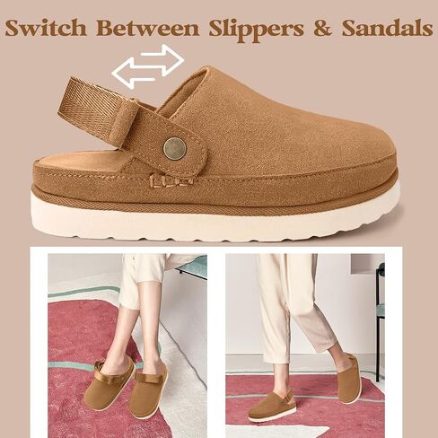 تسد من جلد الغزال المريح للسيدات مع حزام داخلي في الهواء الطلق منصة غولدنستار بغلات Slippers السقوط للنساء in Saudi Arabia