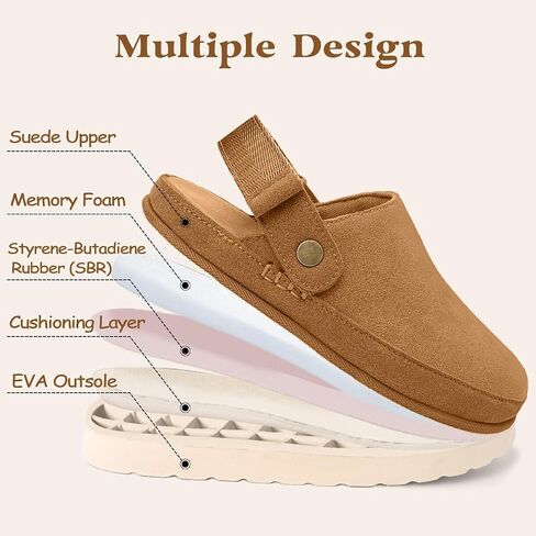 تسد من جلد الغزال المريح للسيدات مع حزام داخلي في الهواء الطلق منصة غولدنستار بغلات Slippers السقوط للنساء in Saudi Arabia