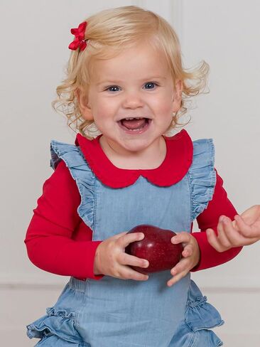 RuffleButts Baby/Toddler Girls Peter Pan Collar Bodysuit One Piece Outfit in Saudi Arabia