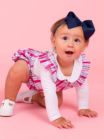 Rufflebutts Baby/Toddler Girls Peter Pan Collar Bodysuit in Kuwait