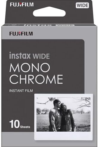 Fujifilm Instax Wide Monochrome Film (10 تعرض) حزمة مع قطعة قماش لتنظيف الألياف الدقيقة in Saudi Arabia