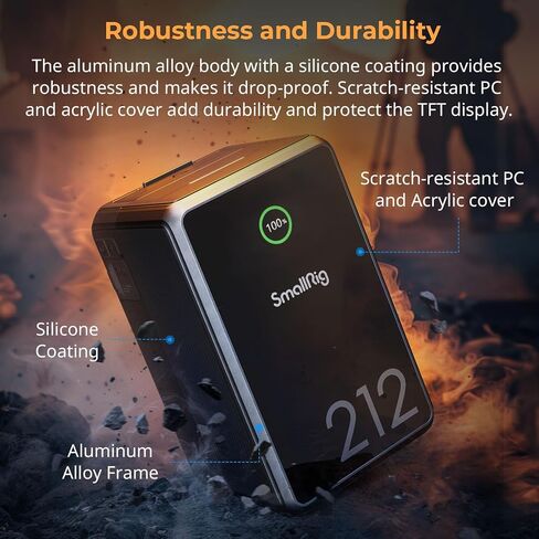 SmallRig v Mount Battery VB212 ، 212WH / 14400MAH V Battery مع إخراج 140W ، شحن كامل 2H ، مع USB-C المزدوج ، D-TAP ، منفذ DC ، شاشة رقمية ذكية لضوء الفيديو ، الكاميرا ، كاميرا الفيديو ، شاشة in Saudi Arabia