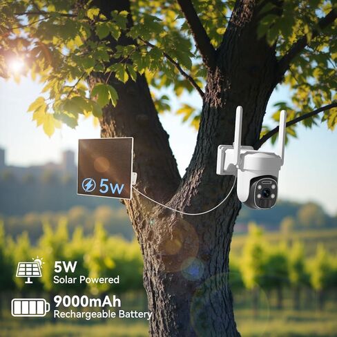 4G LTE Cellular Security Camera Outdoor ، 2K No WiFi Solar Camera Outdoor Wireless Color Vision ، Cellular Cameras for Security 360 ° ، Sensor Pir Motion Sensor in Kuwait