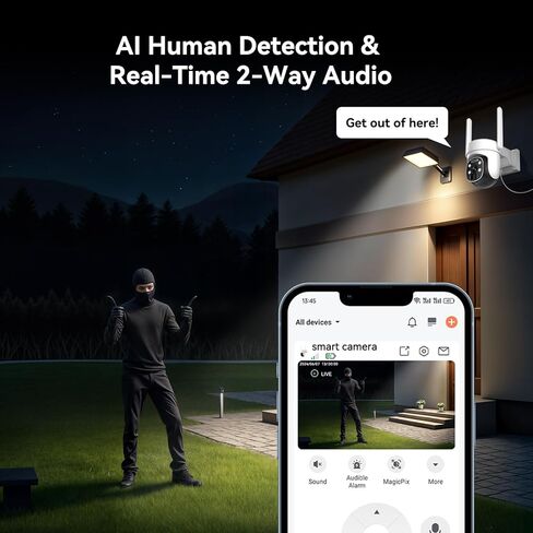 4G LTE Cellular Security Camera Outdoor ، 2K No WiFi Solar Camera Outdoor Wireless Color Vision ، Cellular Cameras for Security 360 ° ، Sensor Pir Motion Sensor in Kuwait