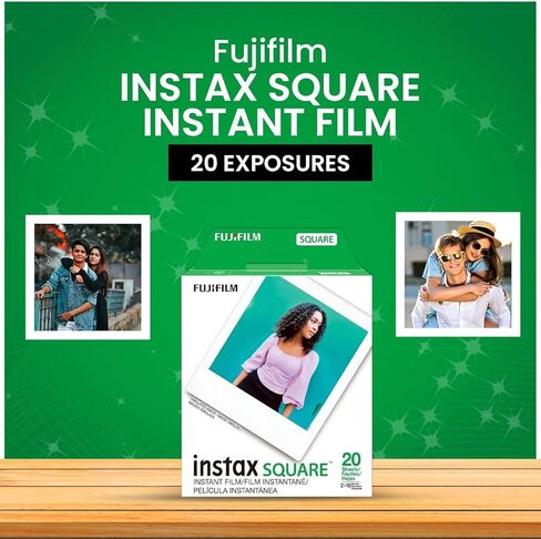 Fujifilm Instax Square Instant Film مع USB و Pixibytes Microfiber Cleaning Cloth ... (6 × عبوات توأم) in Saudi Arabia