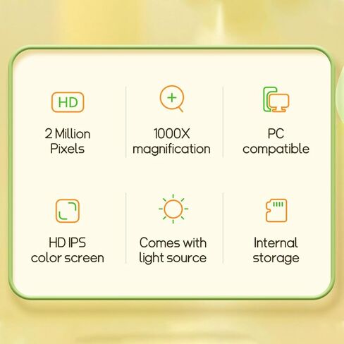 Ashata Portable Digital Microscome ، 1080p HD Mexheld Massion مع شاشة 2.0 بوصة 1000X ، للبنين والحرارة ، لوحات الدوائر ، النباتات in Kuwait