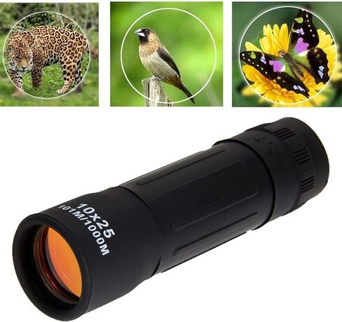 10x25 High Power Plastic Monocular Telescope for Outdoor Sports & Bird Watching - Black in Saudi Arabia