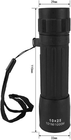 10x25 High Power Plastic Monocular Telescope for Outdoor Sports & Bird Watching - Black in Saudi Arabia