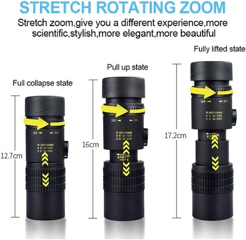 10-300X40mm Telephoto Zoom Monocular Telescope - Portable, Waterproof, Dustproof, Shockproof - Perfect for Bird Watching, Outdoor Hunting, Travel in Saudi Arabia
