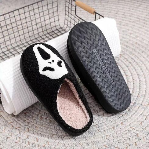 Unisex Halloween Slippers Spooky Ghost Slippers Cute Cozy Warm Plush Slip-On House Indoor and Outdoor Shoes in Saudi Arabia