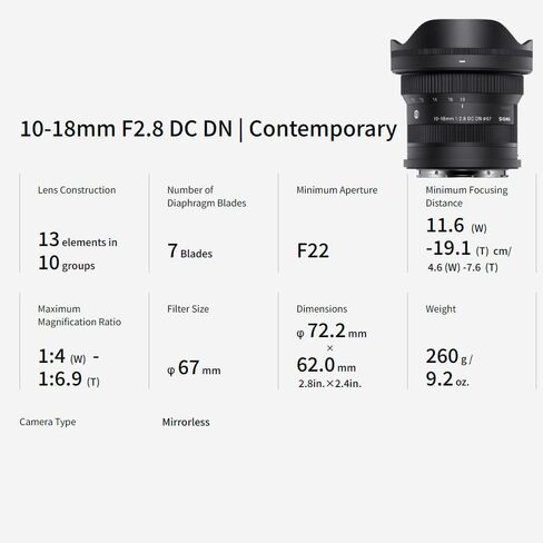 Sigma 10 to 18mm F2.8 DC DN Contemporary Ultra-Wide-Angle Zoom Lens for L Mount Bundle with Software Bundle of 4 Softwares Art Software Suite, Hard Case and 64GB Memory Card (4 Items) in Saudi Arabia