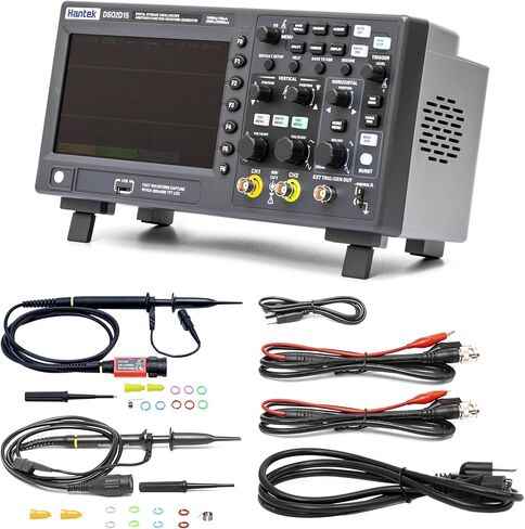 Hantek DSO2D15 راسم الذبذبات لمختبر التخزين الرقمي 150 ميجا هرتز عرض النطاق الترددي 2CH ثنائي القناة 1GSa/s عمق الذاكرة 8 متر مع مولد الموجي 1CH in Kuwait