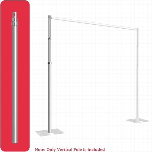 Emart 5.5ft-12ft للأنابيب و Drape قابلة للتعديل في وضع مستقيم للخلفية والخلفية والستائر وديكور الزفاف -1 حزمة in Kuwait