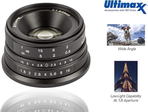 Ultimaxx 25mm f/1.8 مجموعة العدسات اليدوية لـ Sony FS7 ، FS7M2 ، FS5 ، FS5M2K ، A9 ، A99II ، A7 ، A7II ، A7R ، in Saudi Arabia