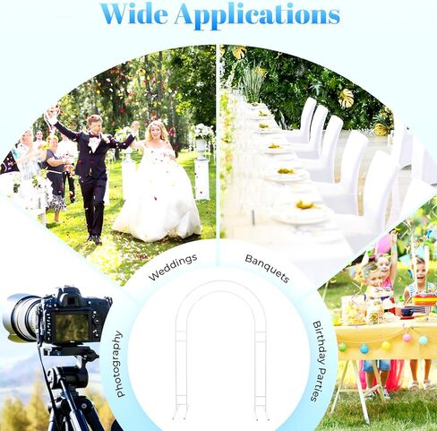 7.2FT Gold Metal Wedding Arch Backdrop Stand with Base, Garden Balloon Arbor Wedding Arch 2-Tube, Climbing Plants for Bridal, Ceremony, Photo Booth, Yard, Indoor Outdoor Party Decoration, Gold in Saudi Arabia