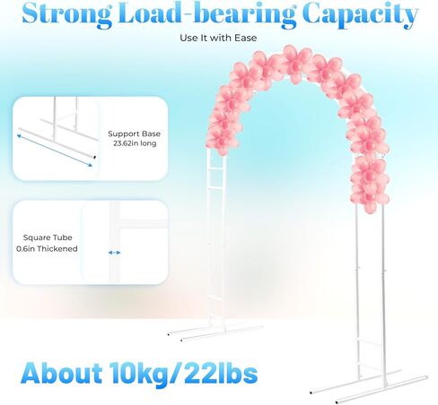 7.2FT Gold Metal Wedding Arch Backdrop Stand with Base, Garden Balloon Arbor Wedding Arch 2-Tube, Climbing Plants for Bridal, Ceremony, Photo Booth, Yard, Indoor Outdoor Party Decoration, Gold in Saudi Arabia